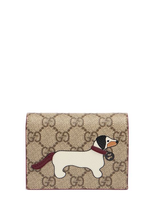 Luisaviaroma Portafoglio in tela Mini GG con cane