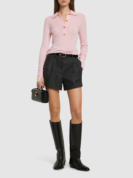 Luisaviaroma Ribbed Wool Polo Sweater