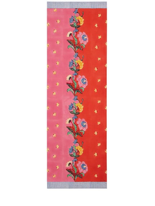 Luisaviaroma Runner Indonesian Red Rose in cotone