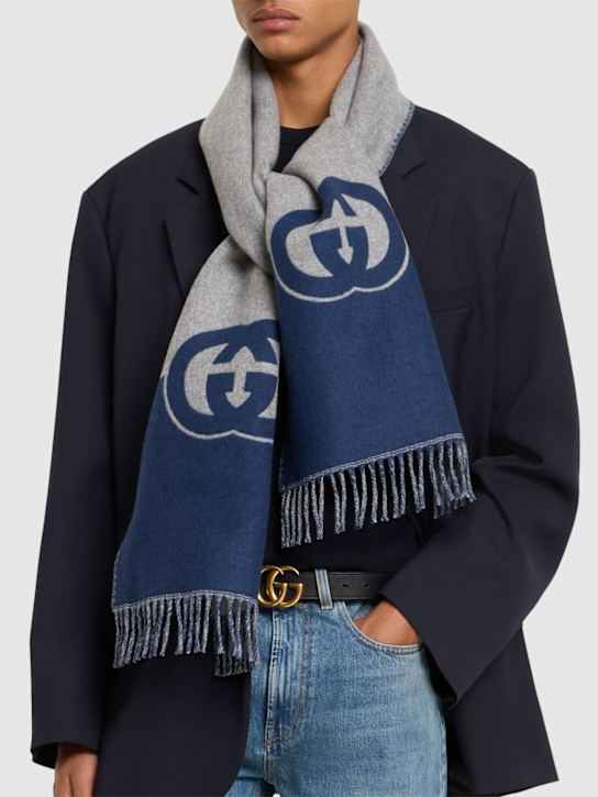 Luisaviaroma Sciarpa GG Duoparf In Cashmere E Lana