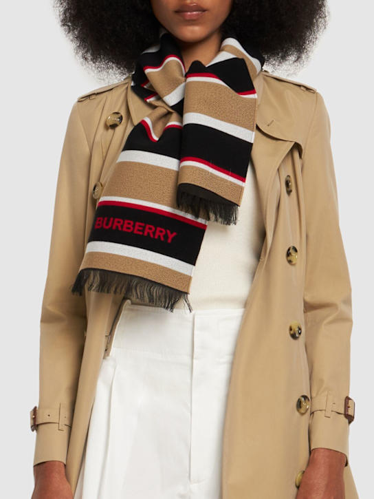 Luisaviaroma Sciarpa In Cotone E Lana Con Logo