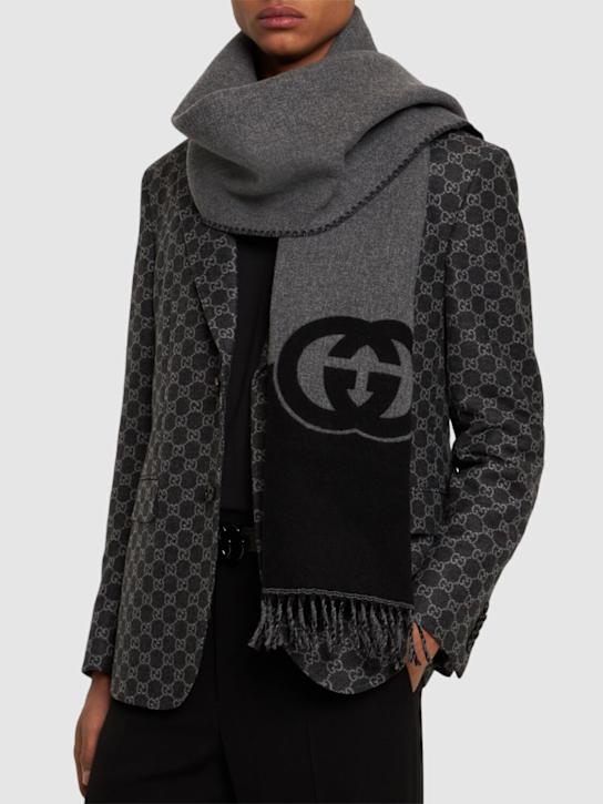 Luisaviaroma Sciarpa In Lana E Cashmere GG