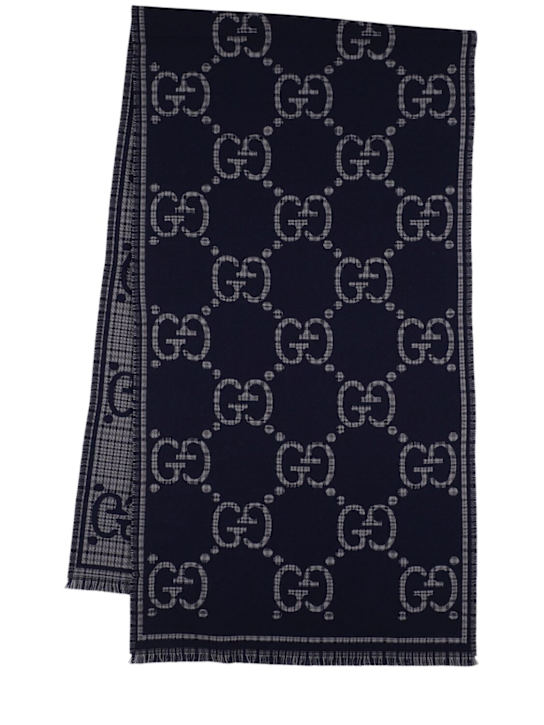 Luisaviaroma Sciarpa in lana jacquard con GG