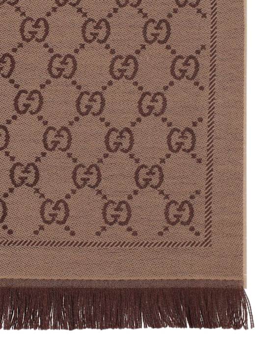 Luisaviaroma Sciarpa In Lana Jacquard GG