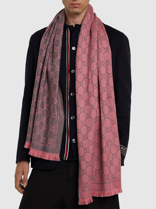 Luisaviaroma Sciarpa In Lana Jacquard GG