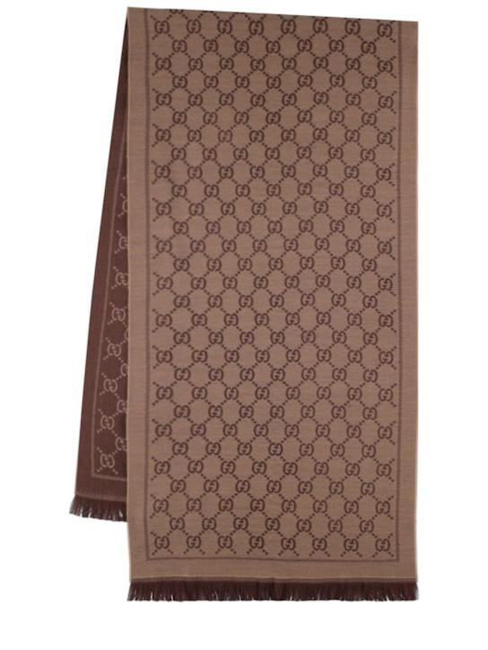 Luisaviaroma Sciarpa in lana jacquard GG