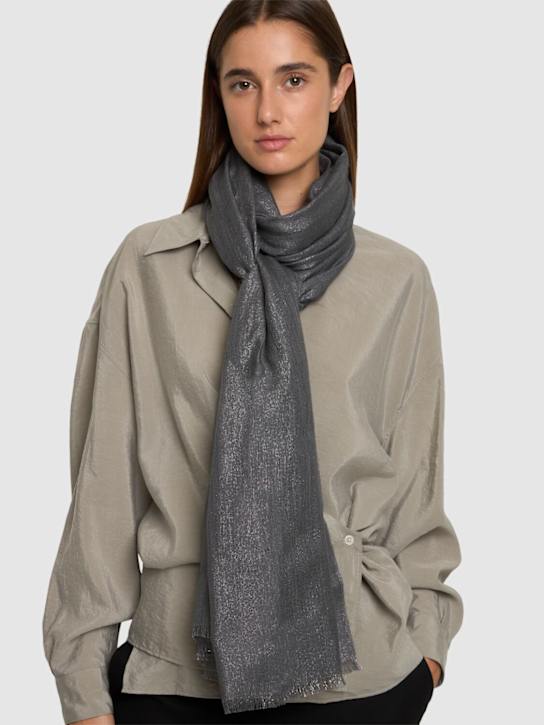 Luisaviaroma Sciarpa In Misto Cashmere Laminato
