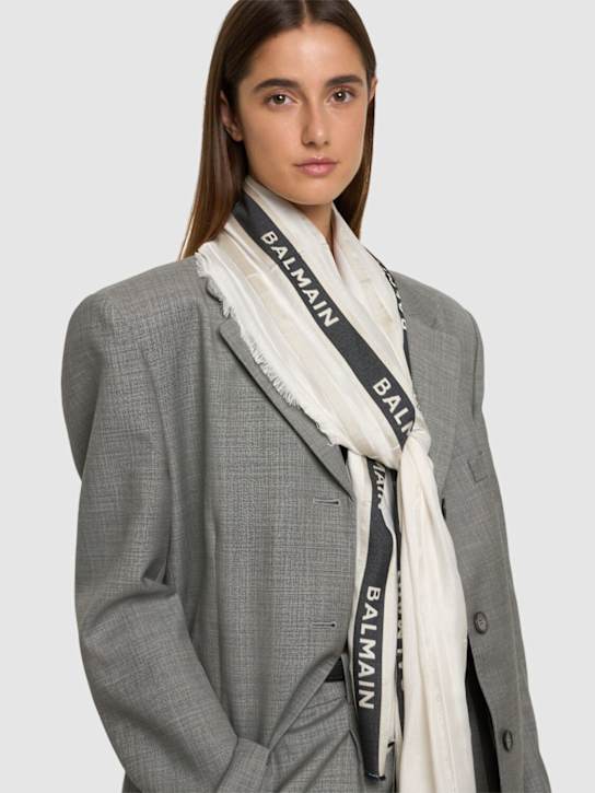 Luisaviaroma Sciarpa In Misto Cotone Con Logo
