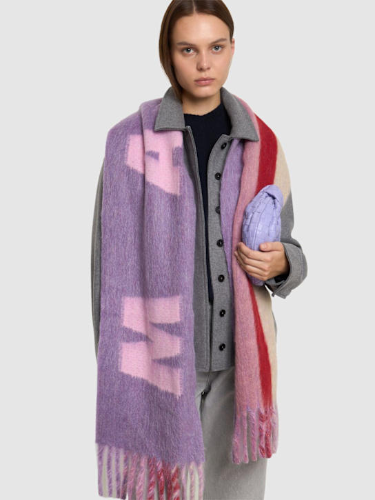 Luisaviaroma Sciarpa In Misto Lana Con Logo