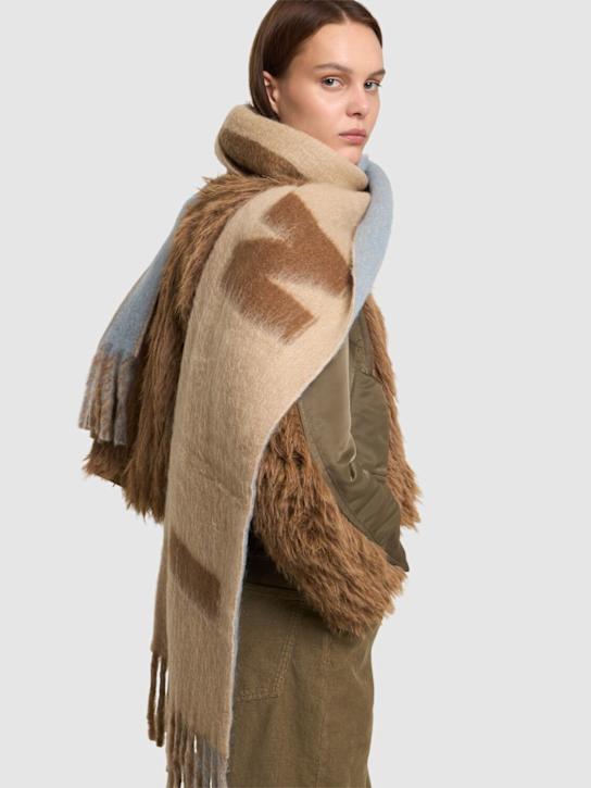 Luisaviaroma Sciarpa In Misto Lana Con Logo