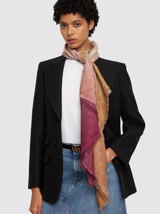 Luisaviaroma Sciarpa In Misto Seta E Cotone GG