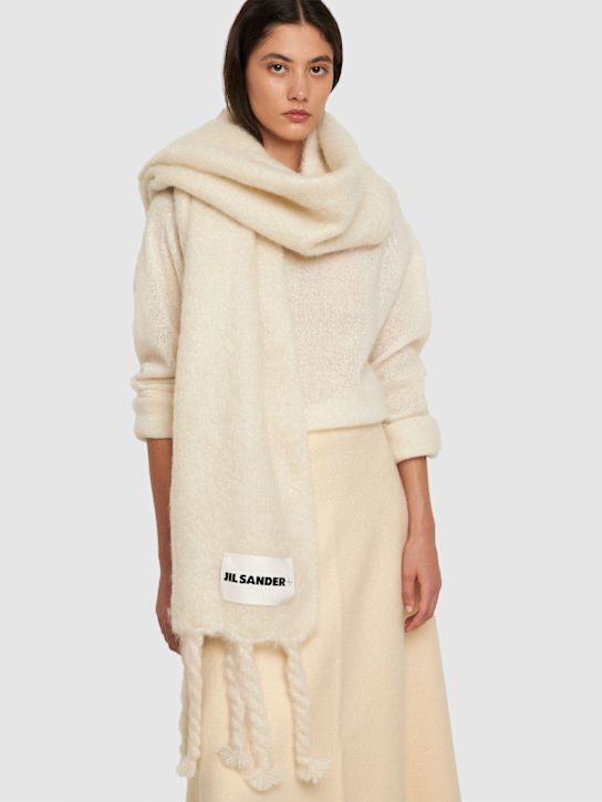 Luisaviaroma Sciarpa In Mohair Con Logo