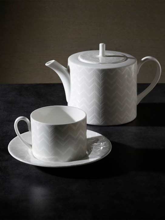 Luisaviaroma Set 2 Pezzi Da Tè Zig Zag White