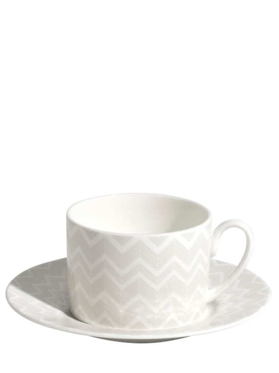 Luisaviaroma Set 2 pezzi da tè Zig Zag White