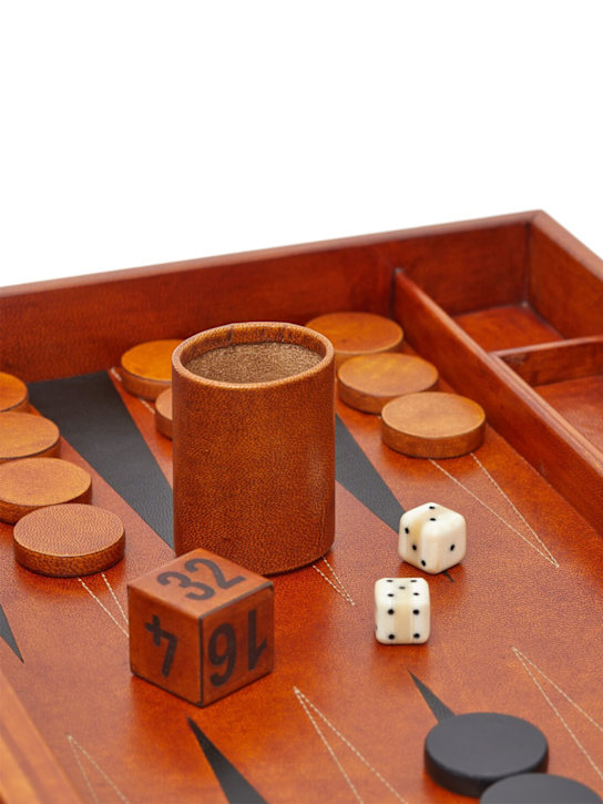 Luisaviaroma Set Backgammon In Legno E Pelle