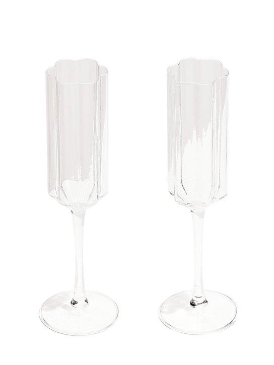 Luisaviaroma Set di 2 flute Clear Wave