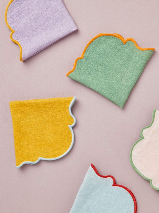 Luisaviaroma Set Di 4 Tovaglioli In Lino
