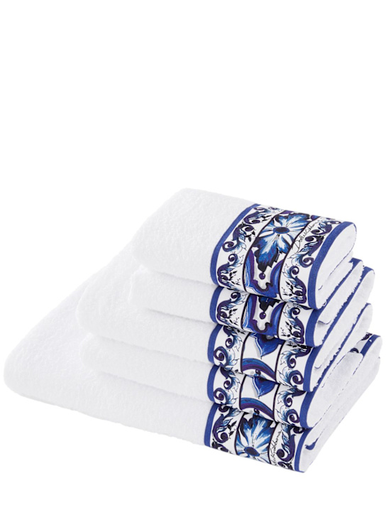 Luisaviaroma Set di 5 asciugamani Blu Mediterraneo