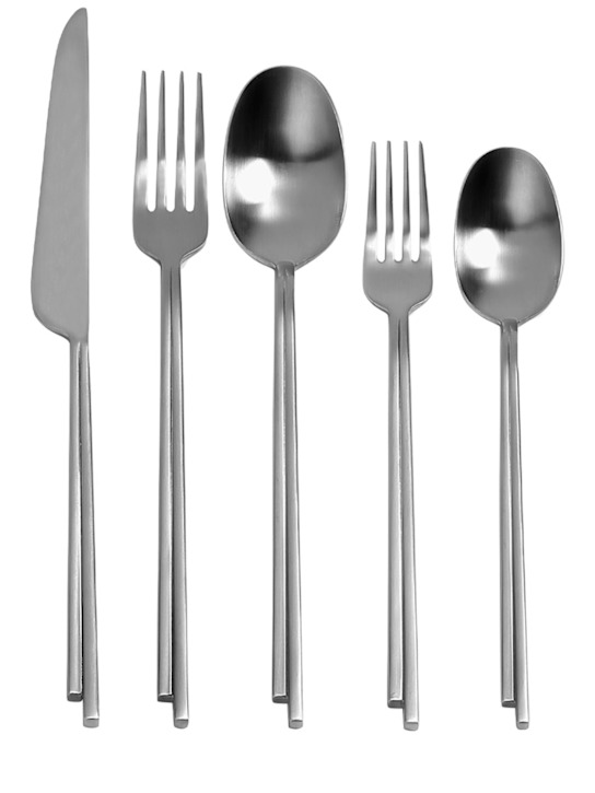 Luisaviaroma Set di 5 posate Dune in acciaio inox