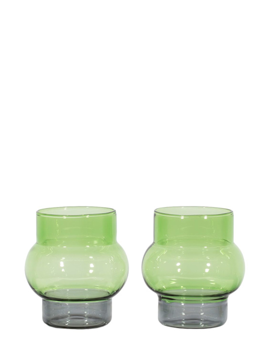 Luisaviaroma Set of 2 Bump short green glasses
