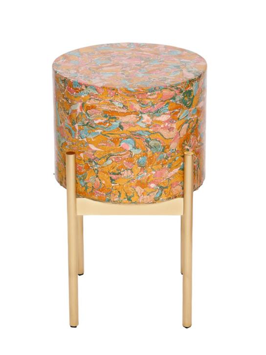 Luisaviaroma Sgabello grande in scagliola e ottone