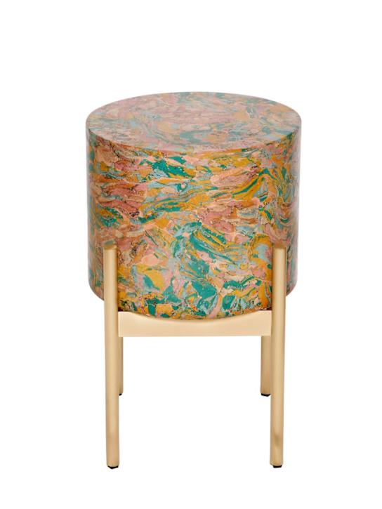 Luisaviaroma Sgabello medio in scagliola e ottone