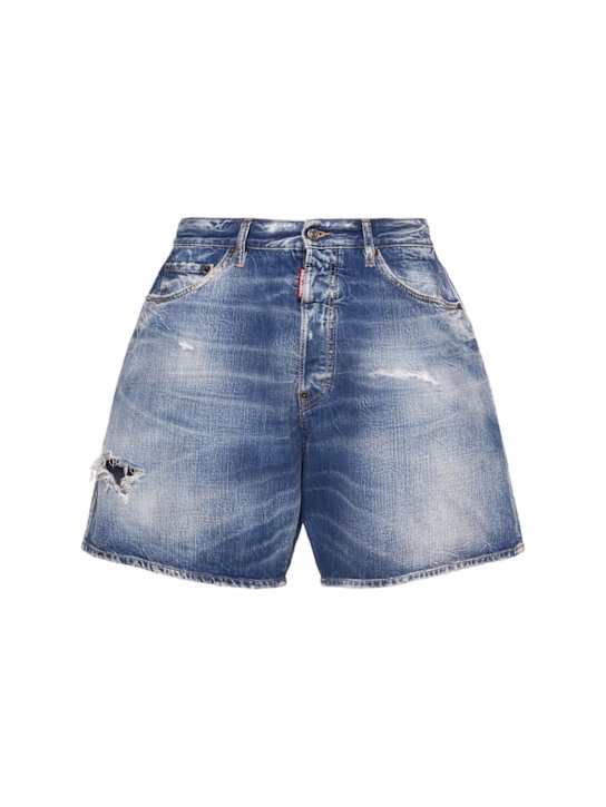 Luisaviaroma Shorts Boxer fit in denim di cotone