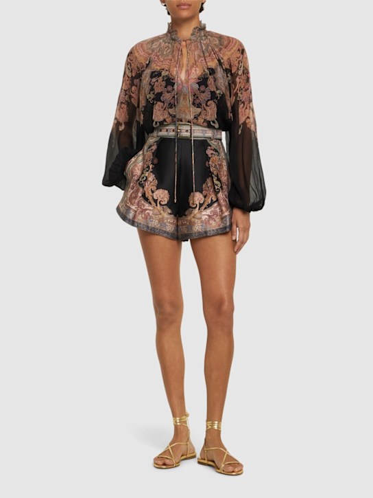 Luisaviaroma Shorts Illustration In Seta E Cotone
