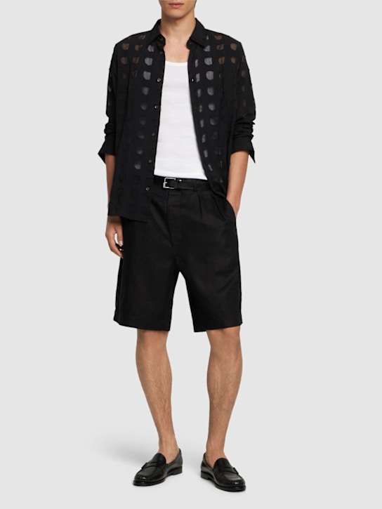 Luisaviaroma Shorts In Lino Con Pinces