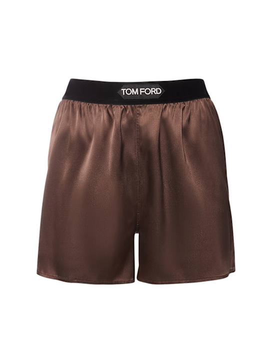 Luisaviaroma Shorts in raso di seta con logo