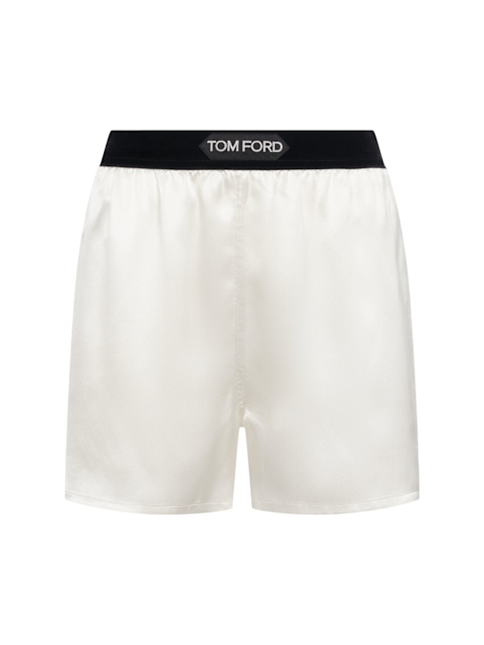 Luisaviaroma Shorts in raso di seta con logo