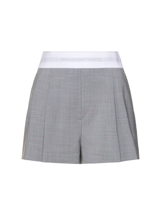 Luisaviaroma Shorts vita alta in lana plissé