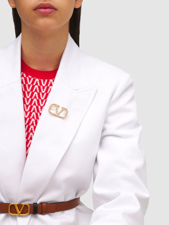 Luisaviaroma Spilla Vlogo Con Cristalli