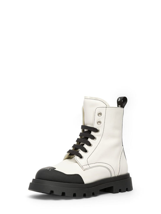 Luisaviaroma Stivali In Pelle Con Zip E Logo