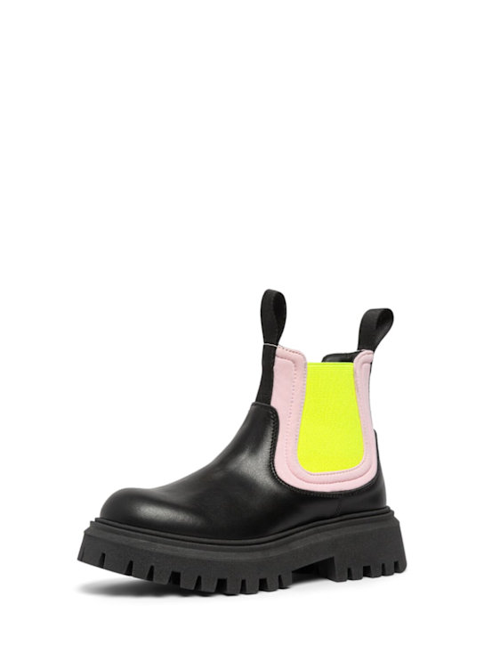 Luisaviaroma Stivali In Pelle E Techno Con Logo