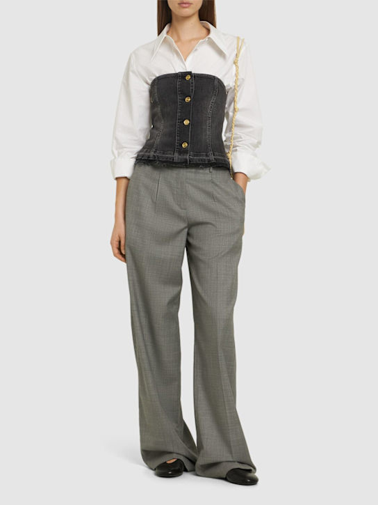 Luisaviaroma Stretch Denim Corset Top