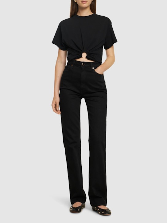 Luisaviaroma T-shirt Cropped In Cotone Con Anello