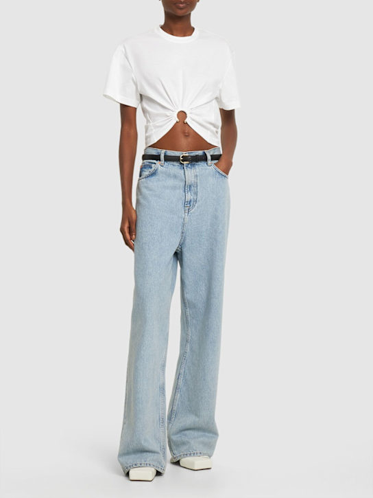 Luisaviaroma T-shirt Cropped In Cotone Con Anello