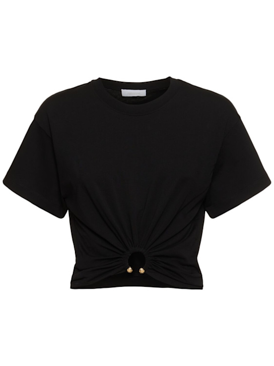 Luisaviaroma T-shirt cropped in cotone con anello