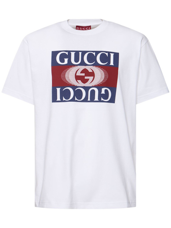 Luisaviaroma T-shirt in cotone con logo Gucci