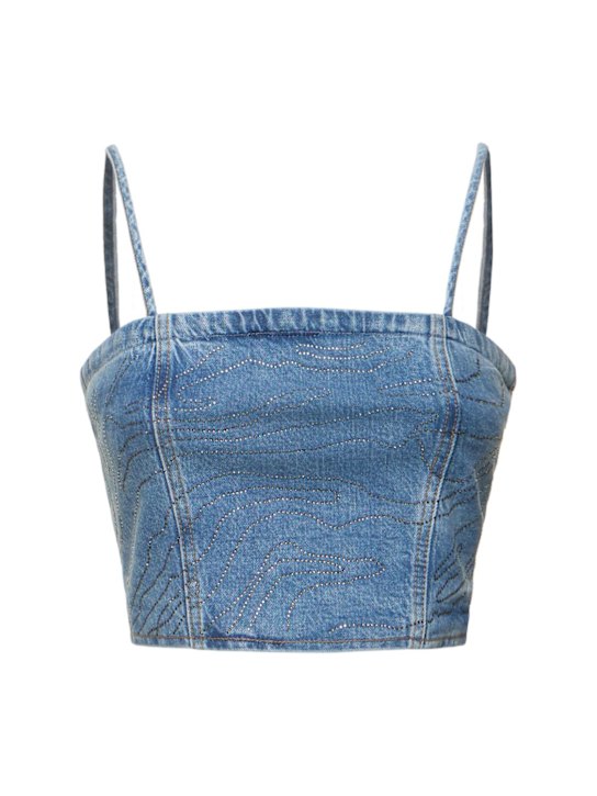 Luisaviaroma Top Emili in denim con decorazioni