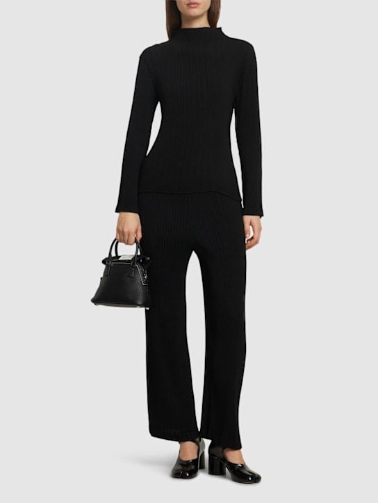 Luisaviaroma Top Hatching Plissé A Maniche Lunghe