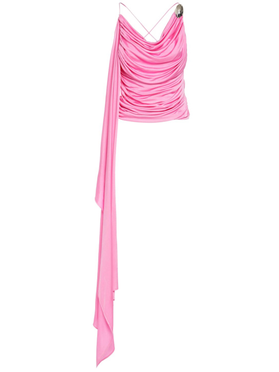 Luisaviaroma Top in jersey di viscosa drappeggiato