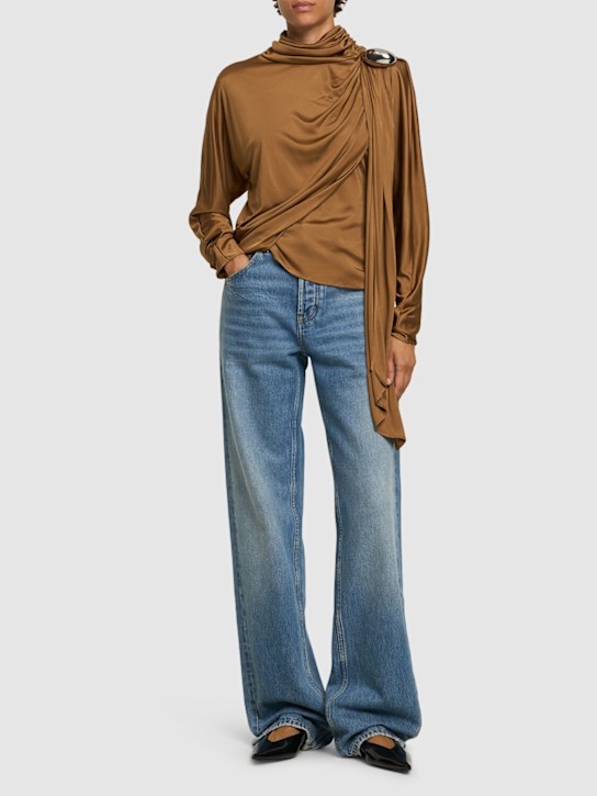 Luisaviaroma Top In Jersey Di Viscosa Drappeggiato