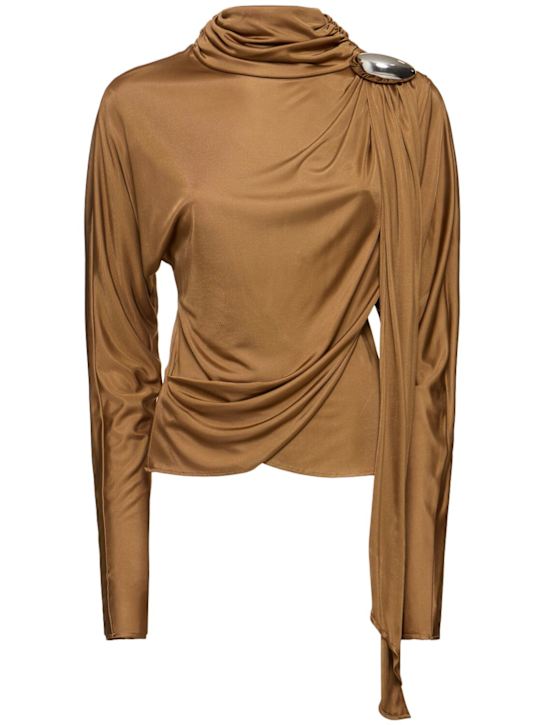 Luisaviaroma Top in jersey di viscosa drappeggiato