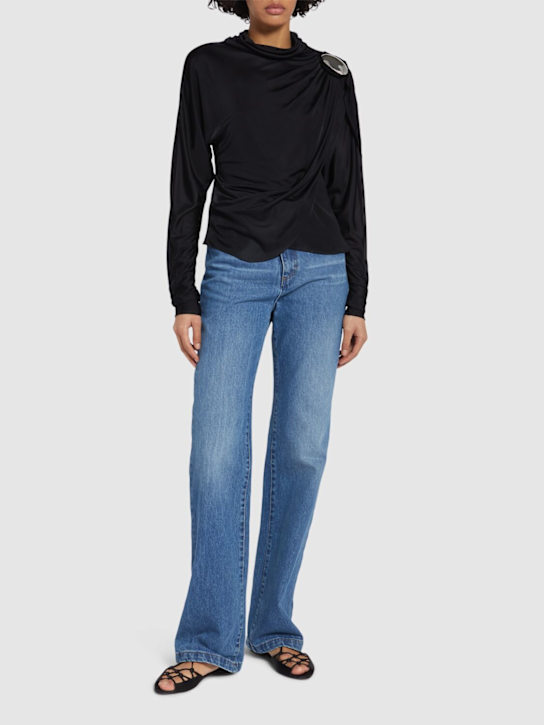 Luisaviaroma Top In Jersey Di Viscosa Drappeggiato