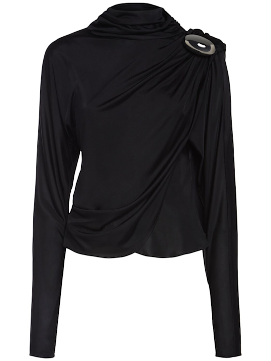 Luisaviaroma Top in jersey di viscosa drappeggiato