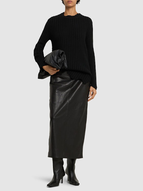 Luisaviaroma Top In Maglia Di Lana A Costine