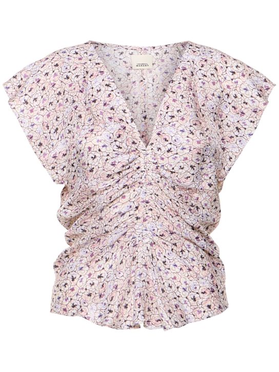 Luisaviaroma Top Lonea in misto seta stampata