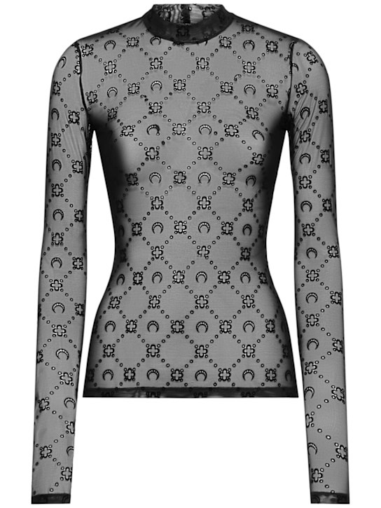 Luisaviaroma Top manica lunga in mesh floccato
